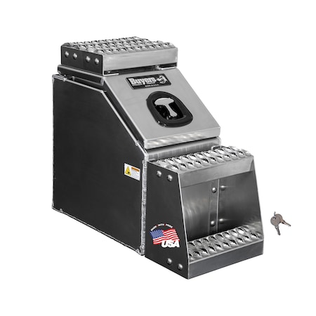 Buyers Products Heavy Duty Smooth Aluminum WideOpen Step Boxes for Semi Trucks - 12 Inch Width 1705280